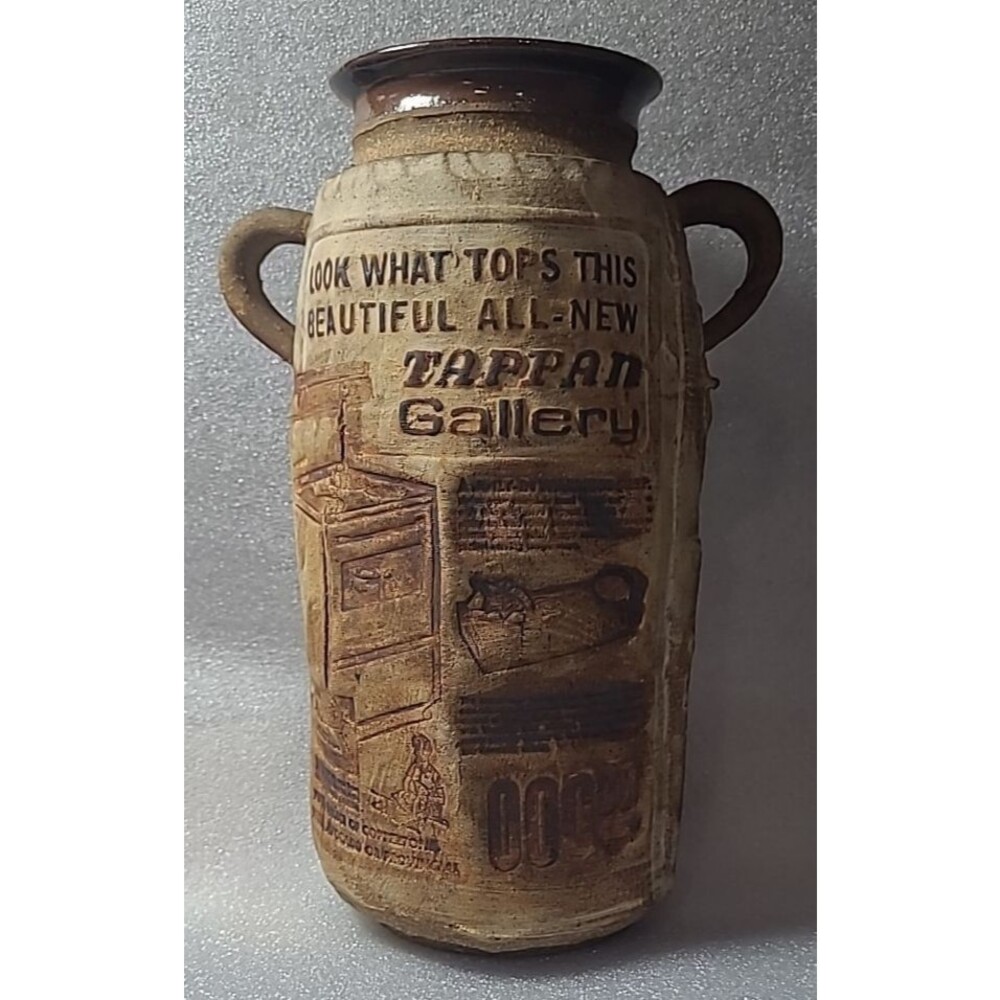 Vintage Unique Handmade Double Handled Vase/Urn 10" H x 4" Dia